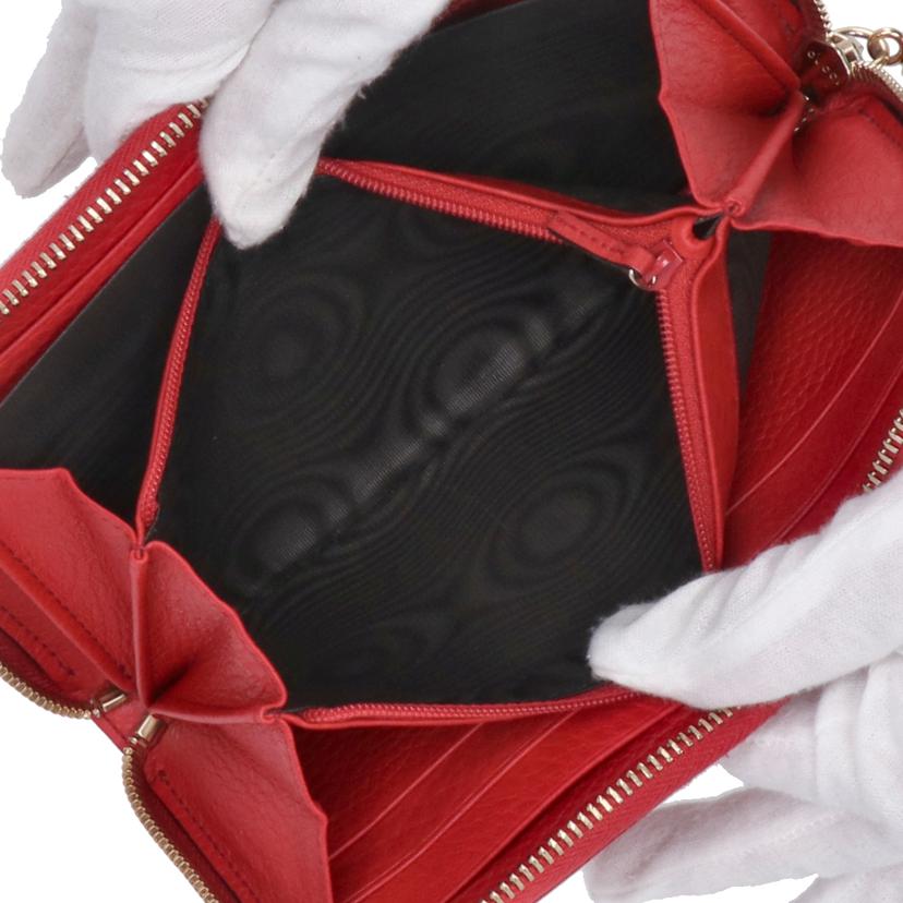 GUCCI グッチ/インターロッキングラウンドファスナー/レッド/308004//114*/ABランク/75