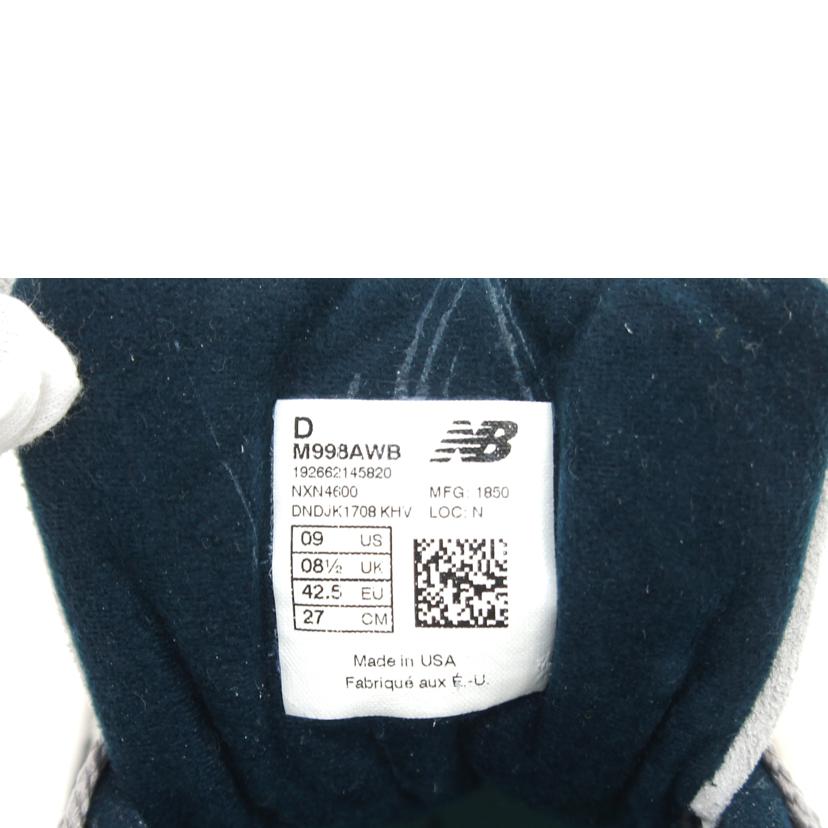 new balance ニューバランス/998/グレーブルーイエロー/M998AWB//SAランク/75