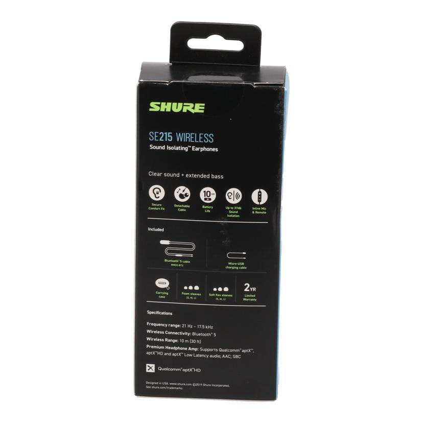 SHURE シュアー/ワイヤレスイヤホン/SE215SPEB+BT2A//3SG07949862/Sランク/82
