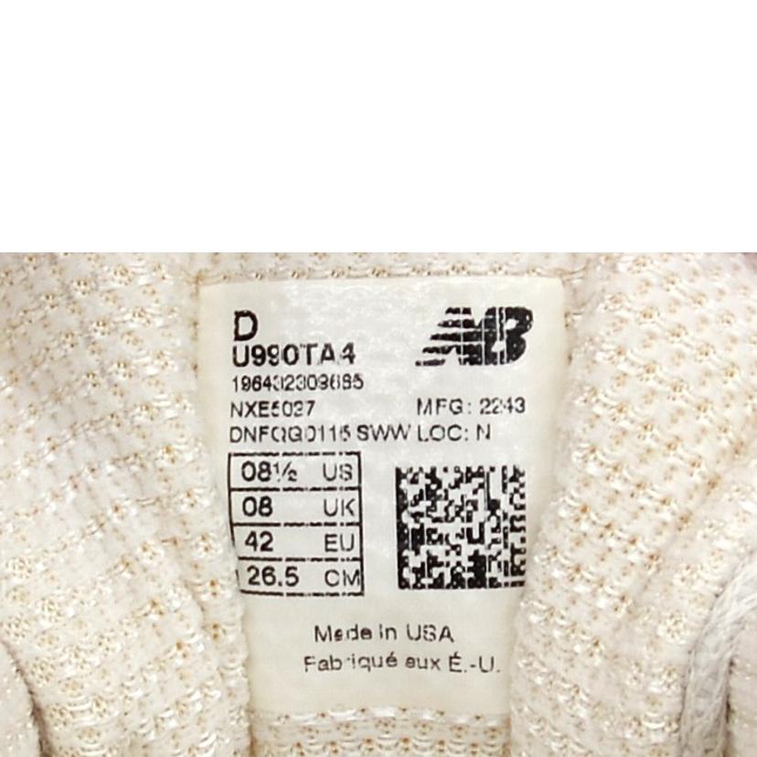 new balance ニューバランス/990V4/グレー/スレートブルー/U990TA4//Sランク/75