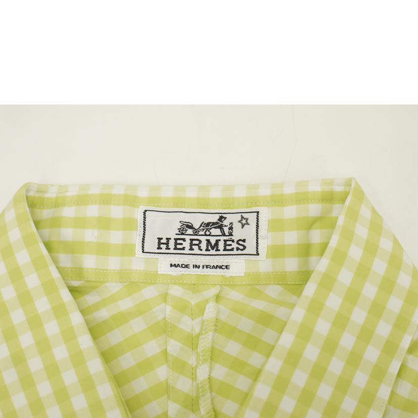 HERMES エルメス/ギンガムチェック半袖シャツ//Aランク/69