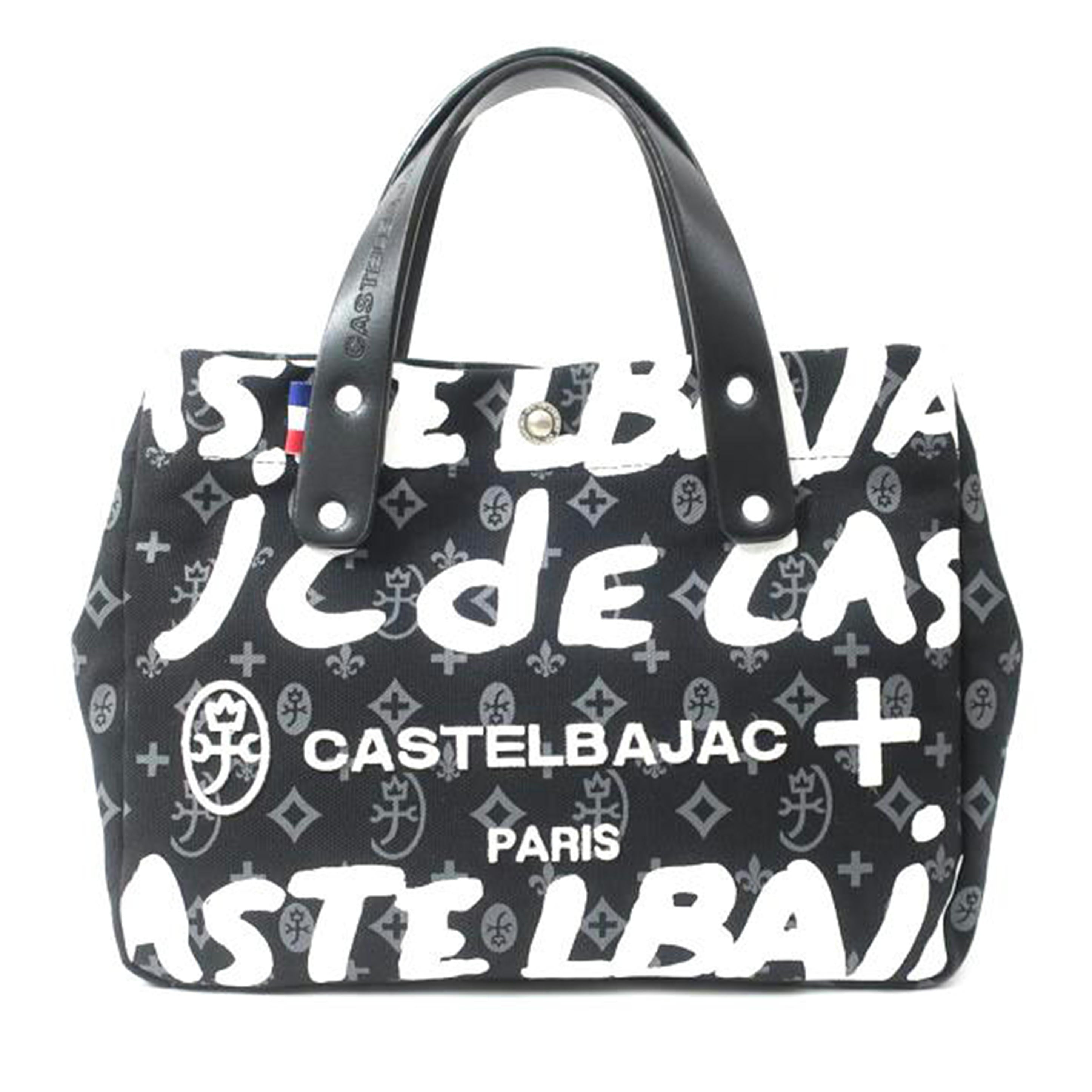 CASTELBAJAC カステルジャック/ハンドバッグ 総柄 ロゴ ブラック //Aランク/65