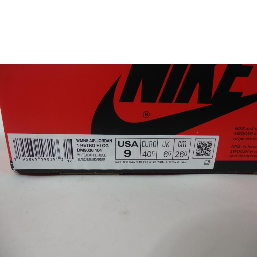 NIKE ナイキ/NIKE WMNS AIR JORDAN 1 RETRO HI OG 'Denim'/DM9036-104//Bランク/84