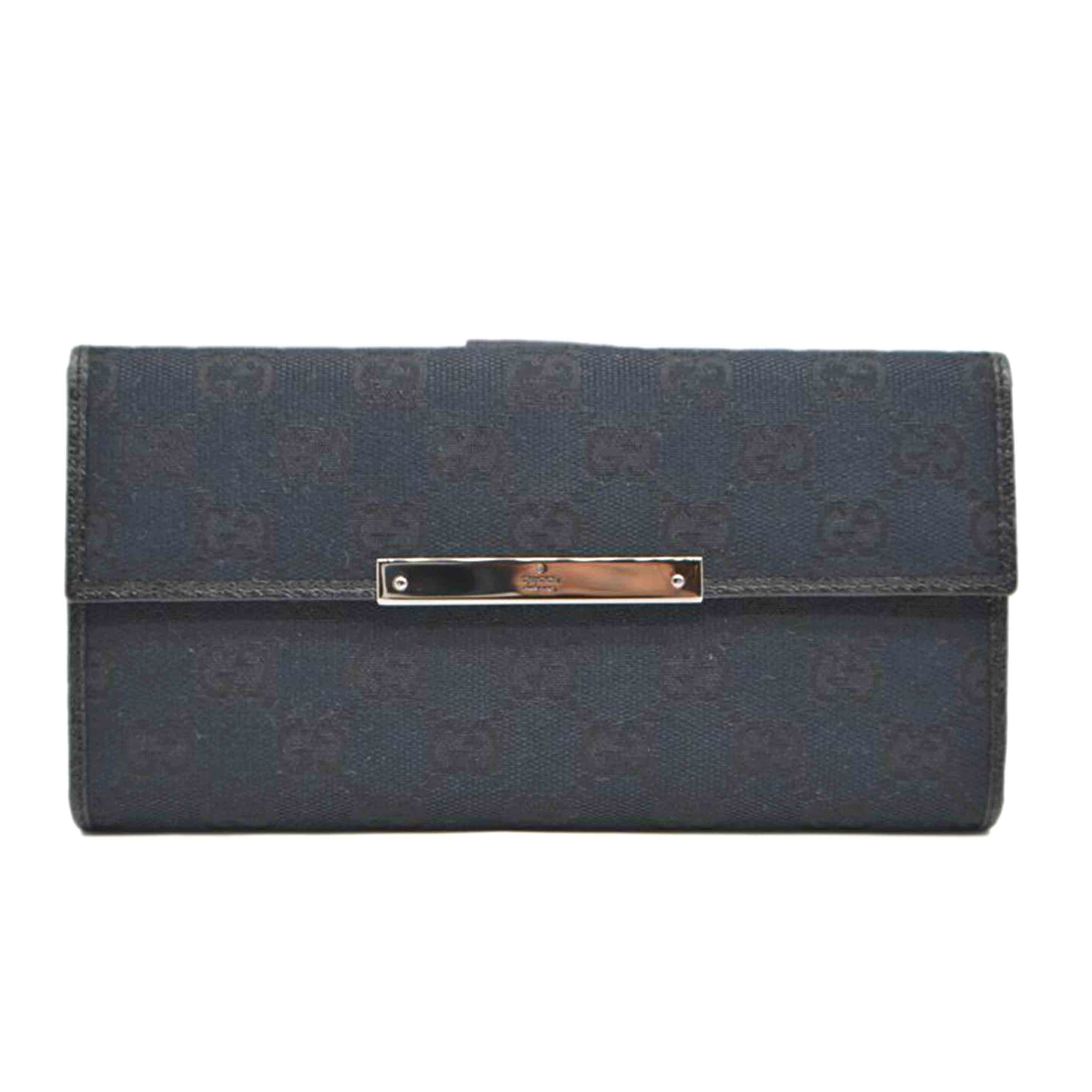 GUCCI グッチ/■GGキャンバスプレートレザー長財布/112715//366*/Aランク/89