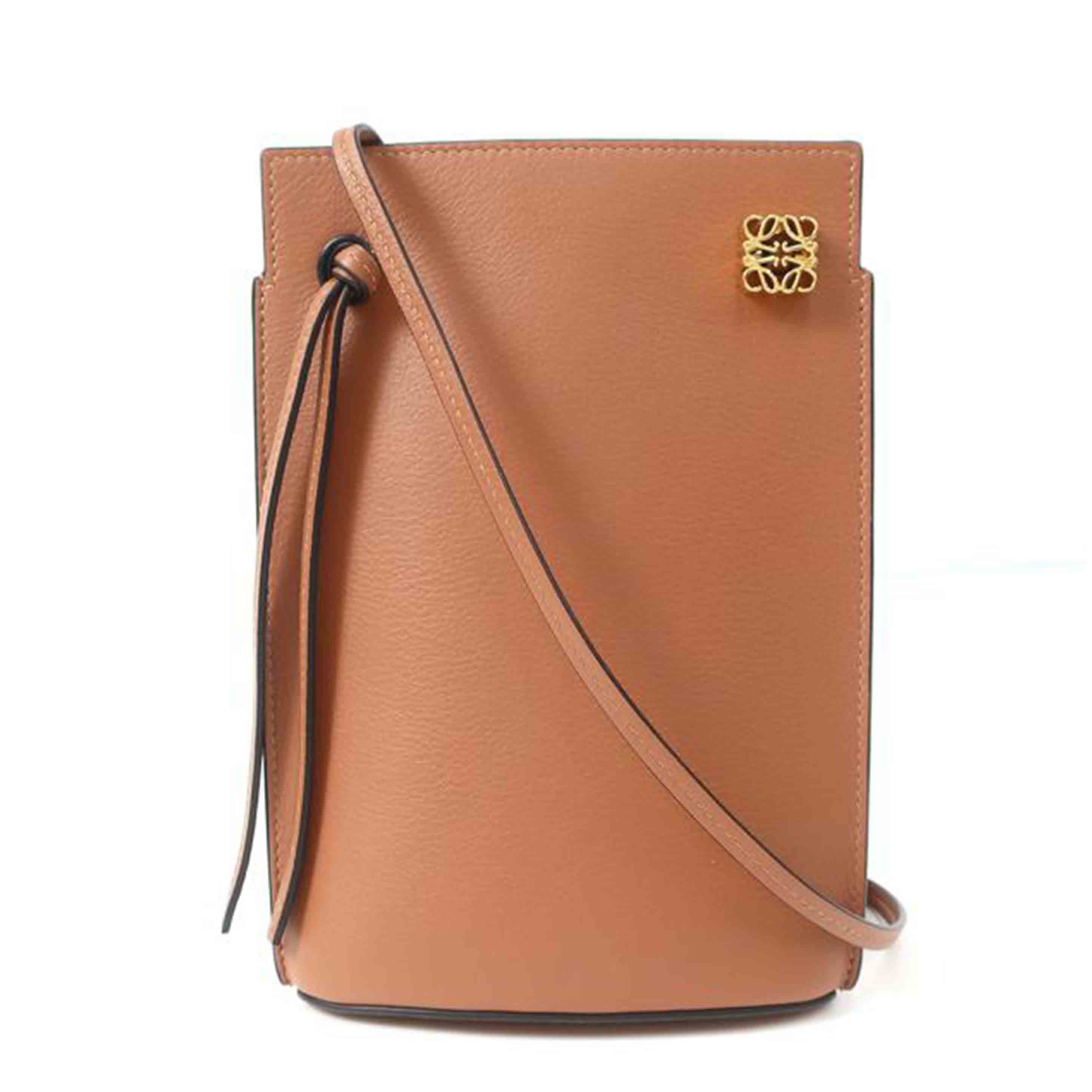 LOEWE ロエベ/ダイスポケット ミニショルダーバッグ レザー ブラウン/0010795219//Aランク/65