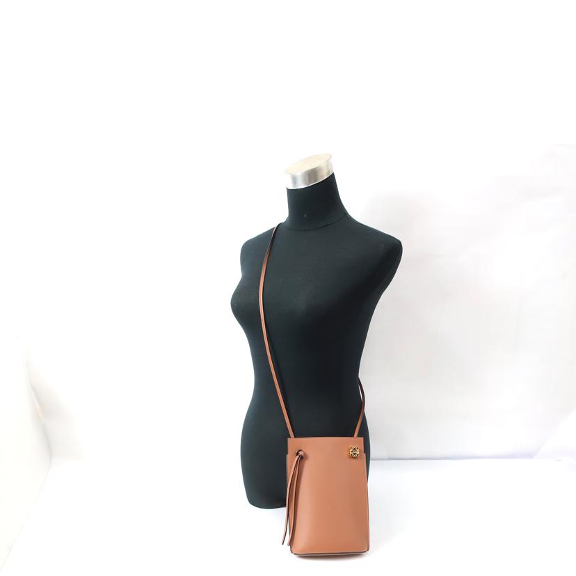LOEWE ロエベ/ダイスポケット ミニショルダーバッグ レザー ブラウン/0010795219//Aランク/65
