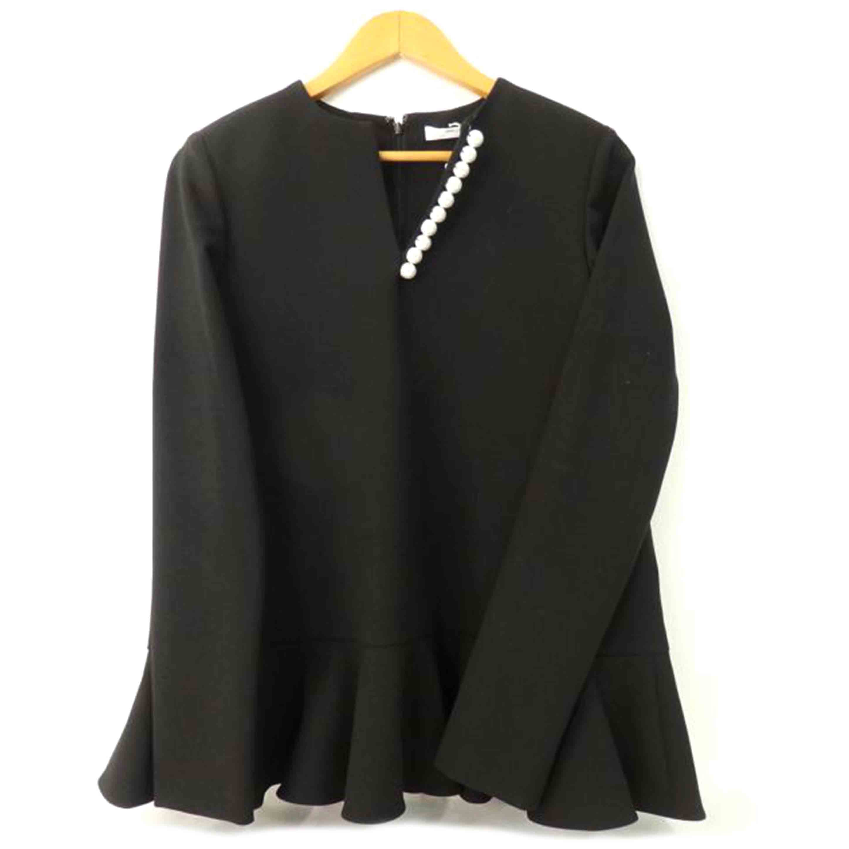 YOKO CHAN ヨーコチャン/パールトップス/黒/YCB-121-248//Aランク/84