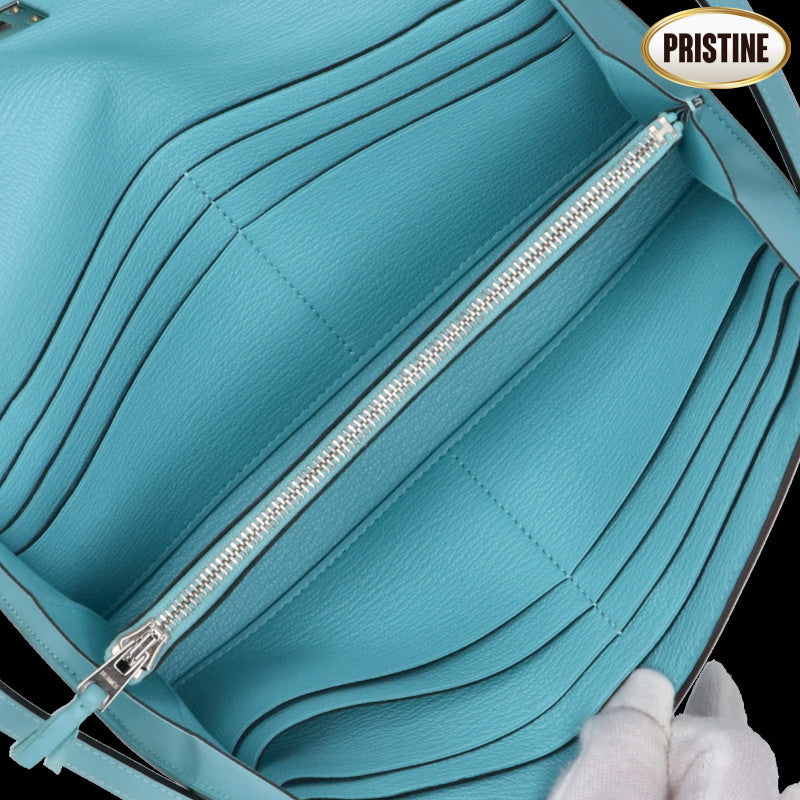 HERMES エルメス/ケリーウオレット・ギリーズ スイフト ブルーアトール/068964CK//T刻印/Aランク/88