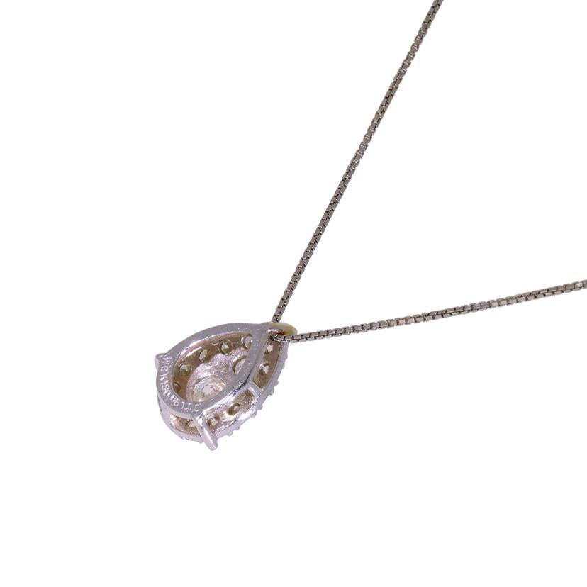/ K18WG/PT850ダイヤネックレス1.00ct//ABランク/92