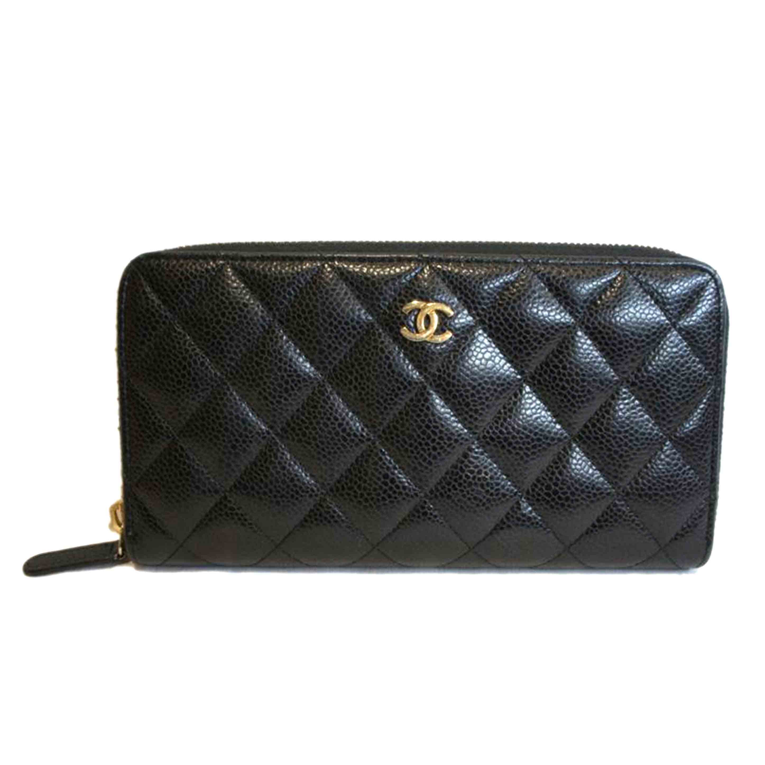 CHANEL シャネル/キャビアスキンラウンドファスナーロングウォレット//227*****/ABランク/92