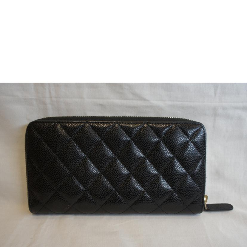 CHANEL シャネル/キャビアスキンラウンドファスナーロングウォレット//227*****/ABランク/92
