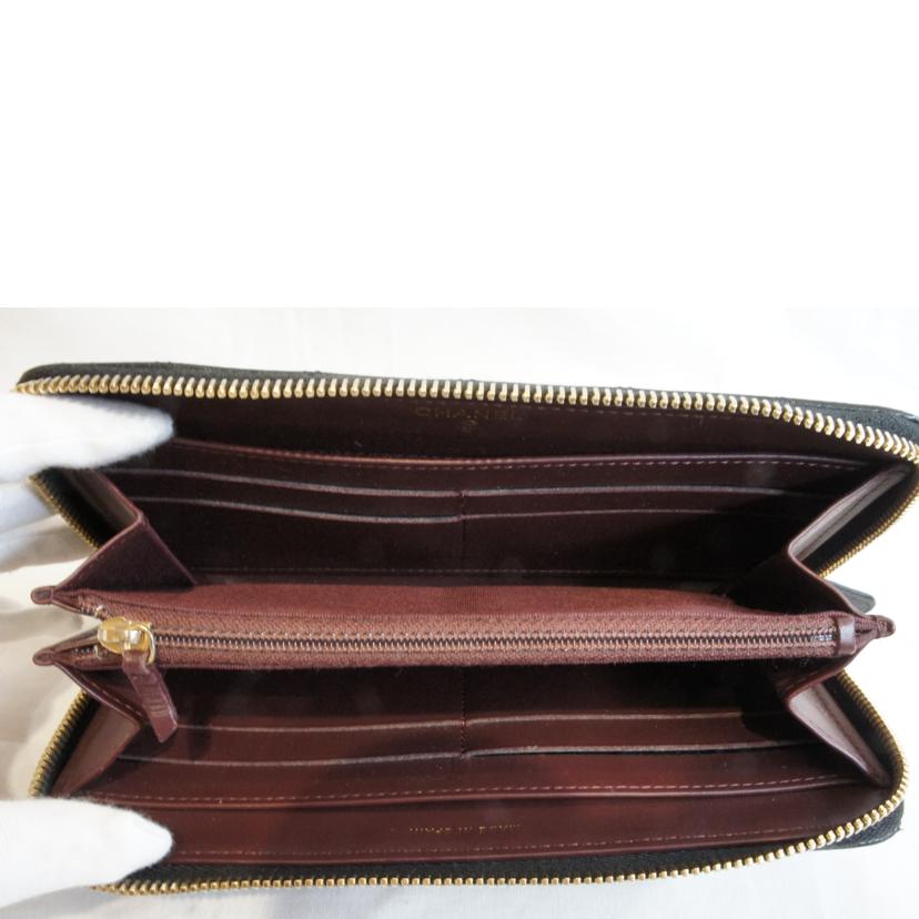 CHANEL シャネル/キャビアスキンラウンドファスナーロングウォレット//227*****/ABランク/92