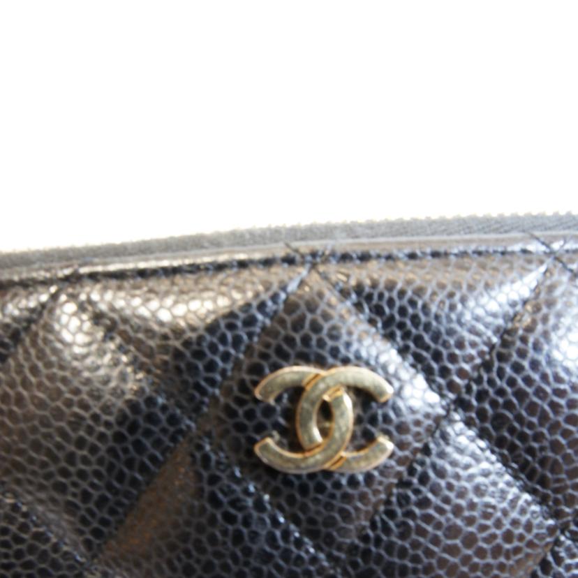 CHANEL シャネル/キャビアスキンラウンドファスナーロングウォレット//227*****/ABランク/92