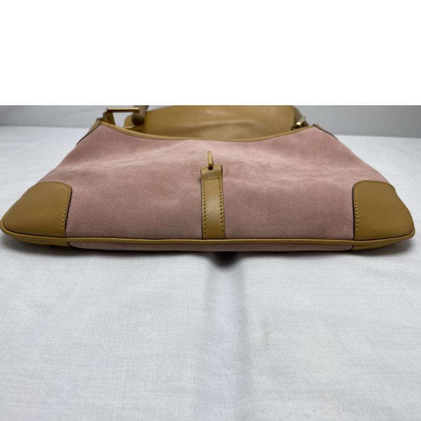 GUCCI GUCCI/ジャッキー バンブー ピンクスウェード ワンショルダーハンドバッグ/001・4096・1705//Bランク/52