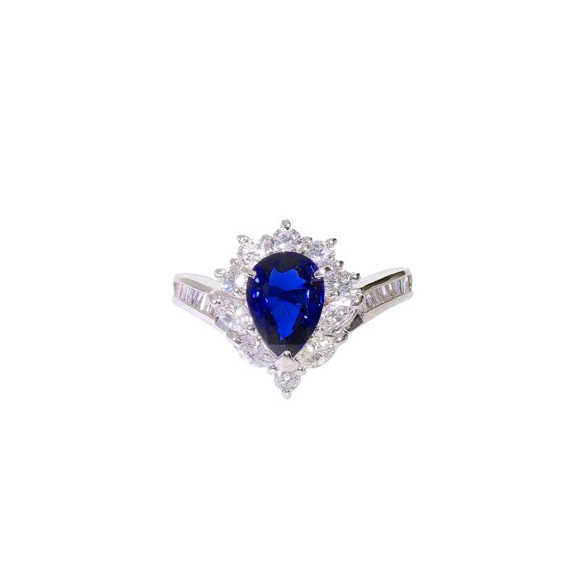 /◎PT900サファイヤダイヤリング1.59/D1.00ct//Aランク/59