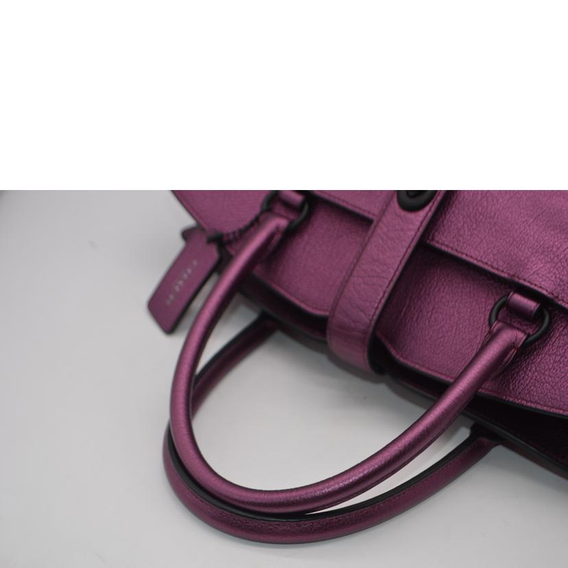 COACH コーチ/マーサーメタリックカーフ2wayレザーハンド/パープル/59987//C17**/Aランク/89