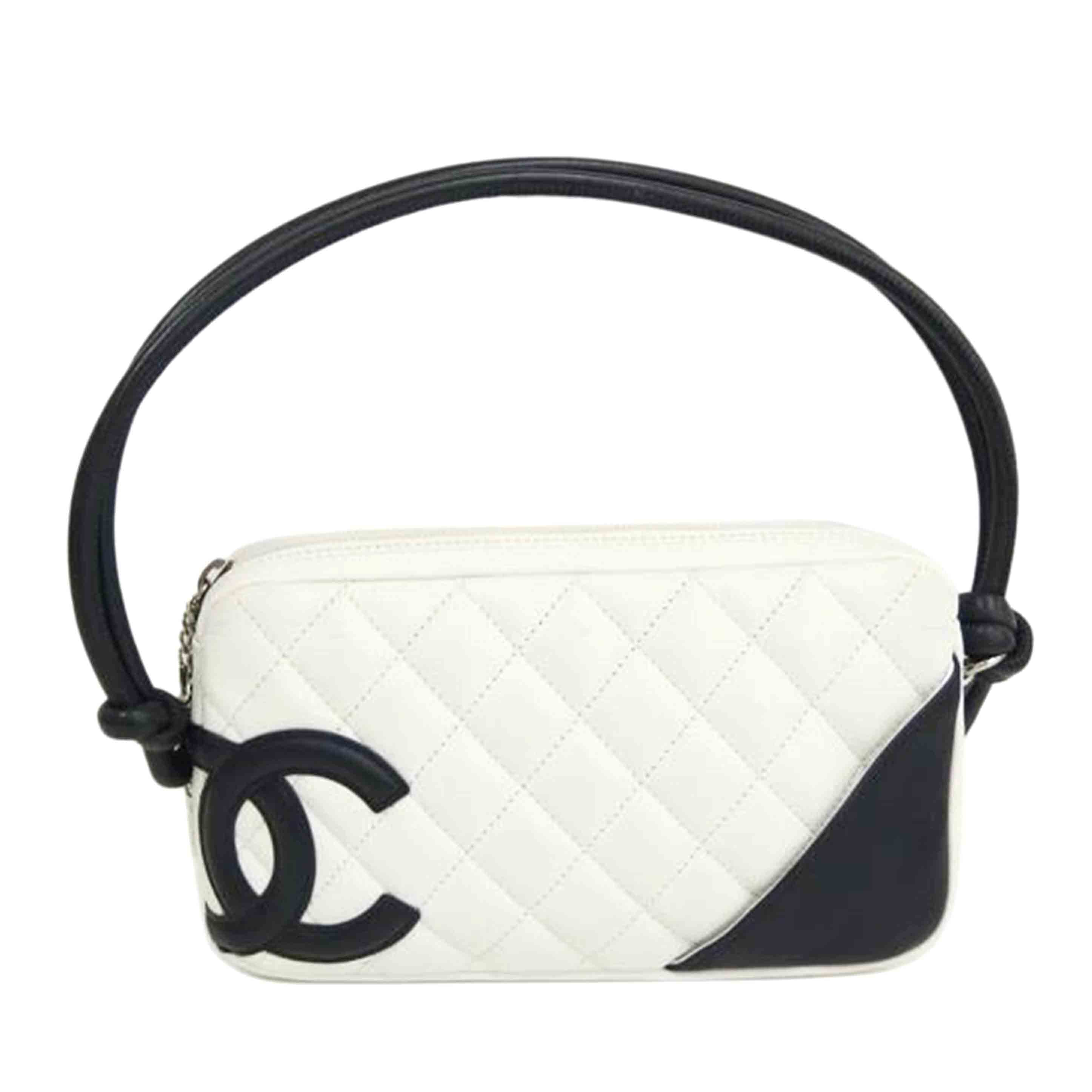 CHANEL シャネル/カンボンラインミニポーチ/白/黒//889****/ABランク/82