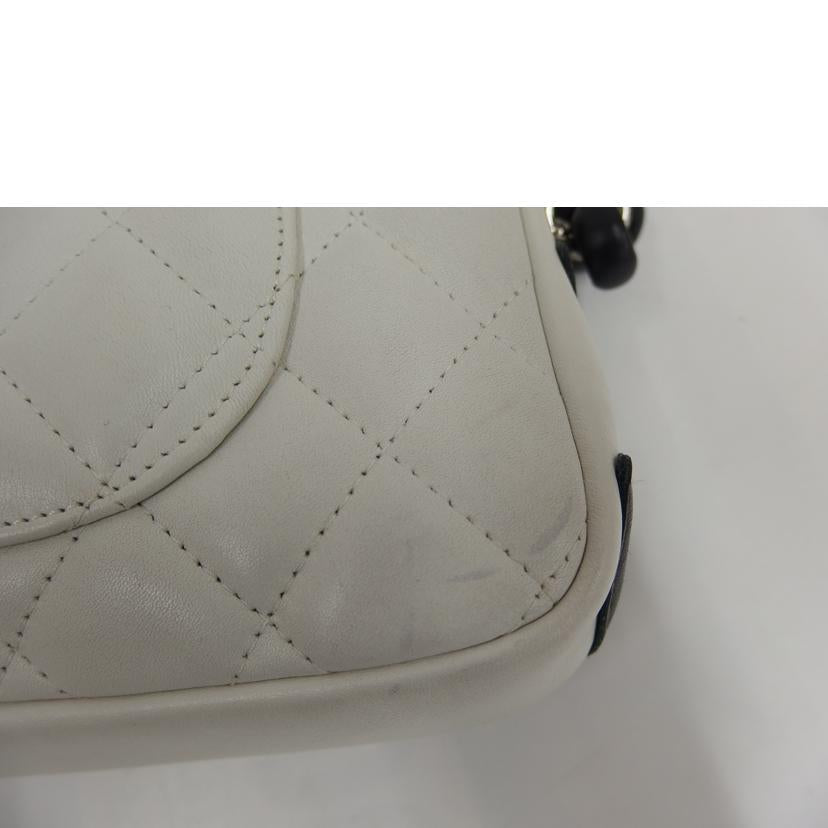 CHANEL シャネル/カンボンラインミニポーチ/白/黒//889****/ABランク/82