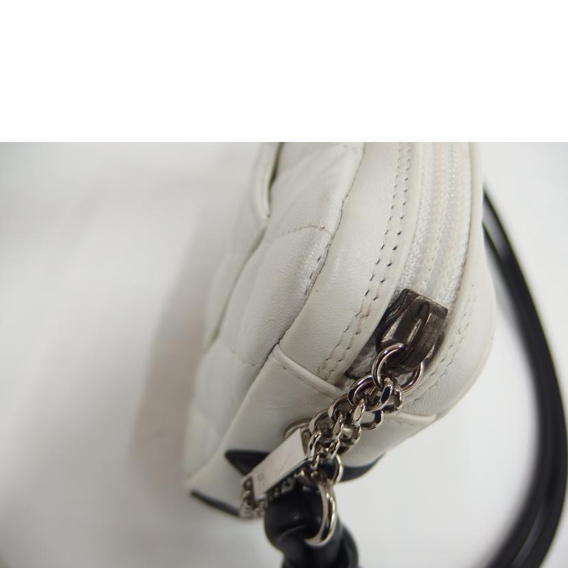 CHANEL シャネル/カンボンラインミニポーチ/白/黒//889****/ABランク/82