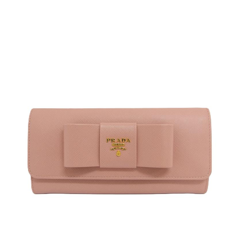 PRADA プラダ/リボン Wホック長財布/ピンク/1M1132//12/SAランク/18
