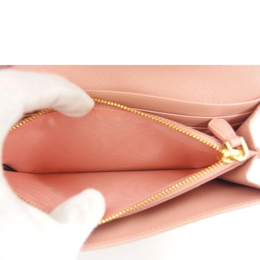 PRADA プラダ/リボン Wホック長財布/ピンク/1M1132//12/SAランク/18