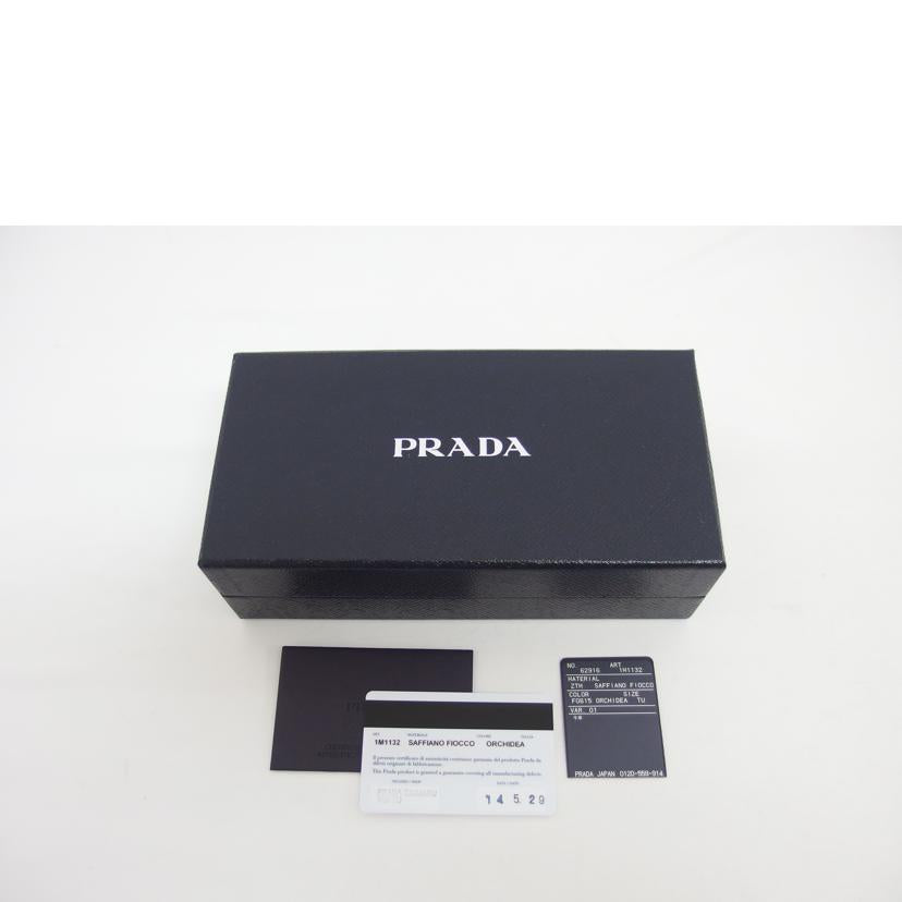 PRADA プラダ/リボン Wホック長財布/ピンク/1M1132//12/SAランク/18
