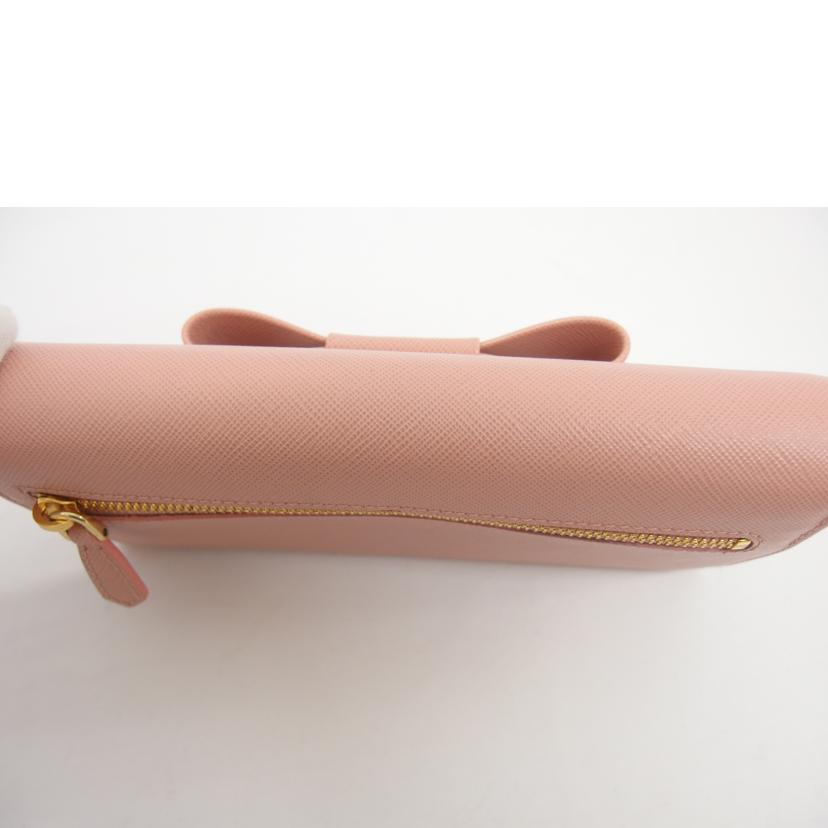 PRADA プラダ/リボン Wホック長財布/ピンク/1M1132//12/SAランク/18
