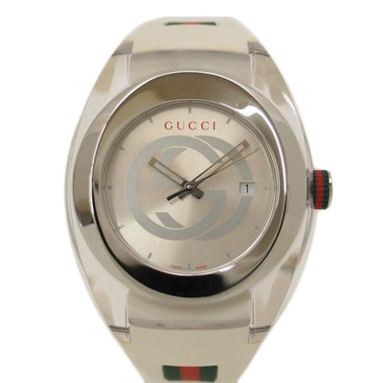 GUCCI グッチ/腕時計 デイト /シンク・シルバー×ホワイト/メンズ/クオーツ/YA137102A/185*****/GUCCI/Bランク/69【中古】