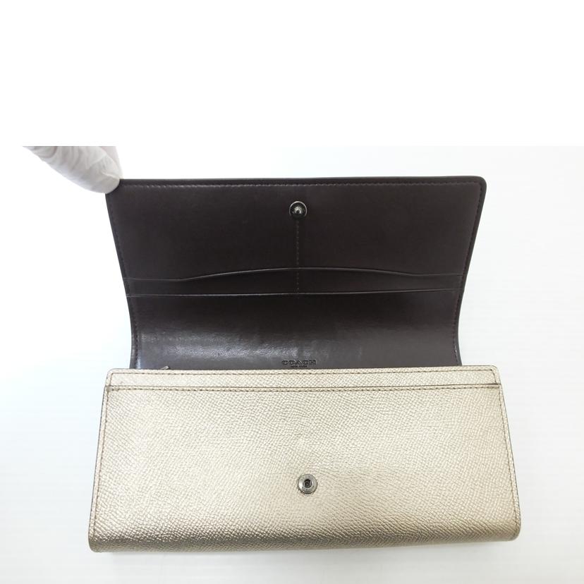 COACH コーチ/メタリックグレインレザーL字ファスナー長財布/24288//H19**/ABランク/88