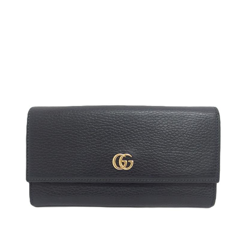 GUCCI グッチ/GGマーモント/コンチネンタルレザーウォレット/ブラック/456116//496***/ABランク/18