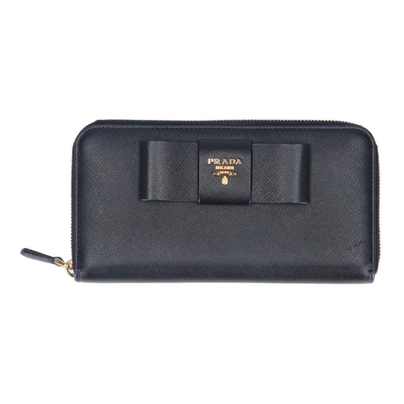 PRADA プラダ/サフィアーノラウンドファスナー長財布/ブラック/1ML506//ABランク/75