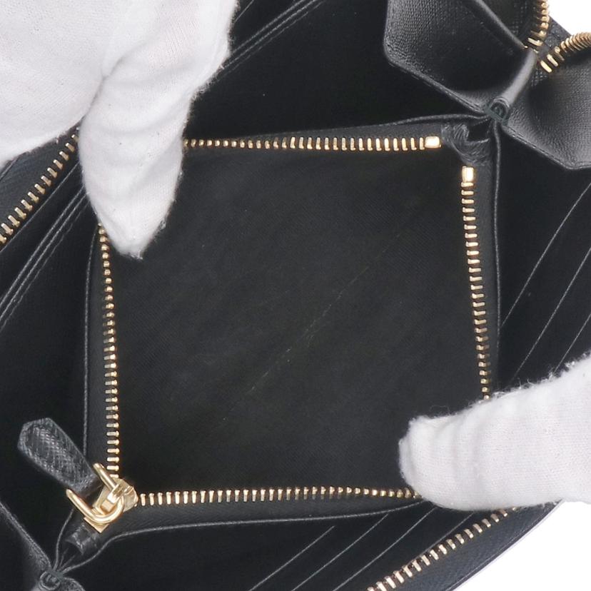 PRADA プラダ/サフィアーノラウンドファスナー長財布/ブラック/1ML506//ABランク/75