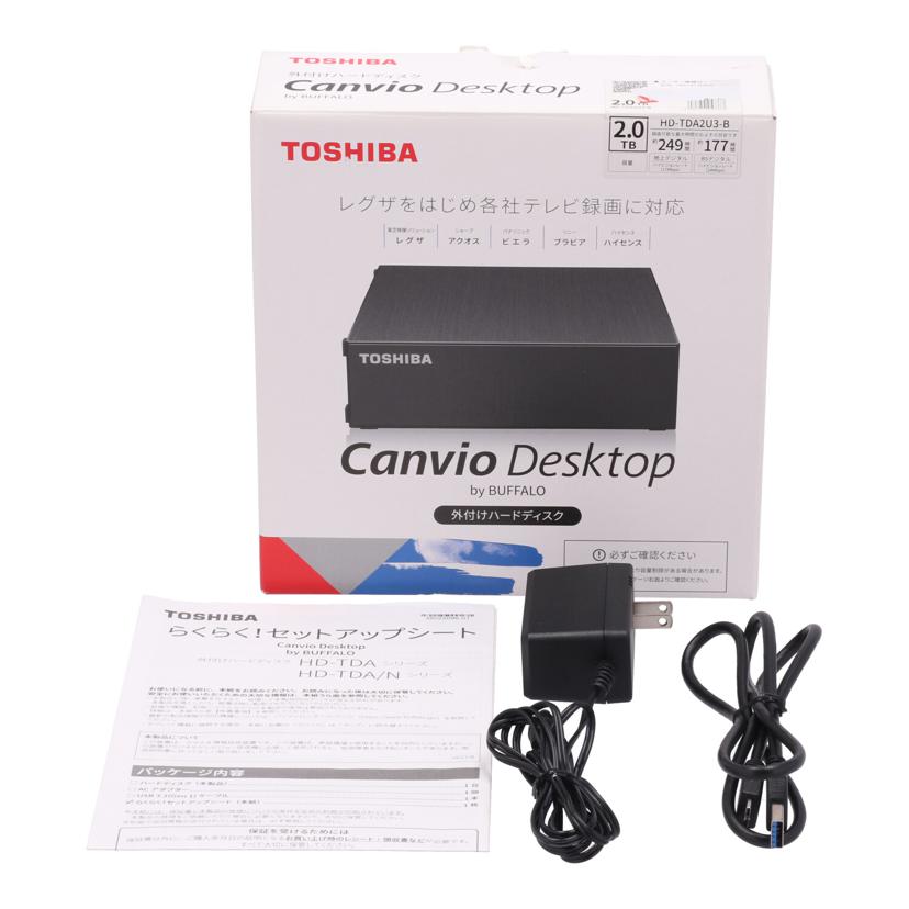 TOSHIBA 東芝 /外付けHDD 2TB/CANVIO DESKTOP/HD-TDA2U3-B//105737304007/Bランク/70