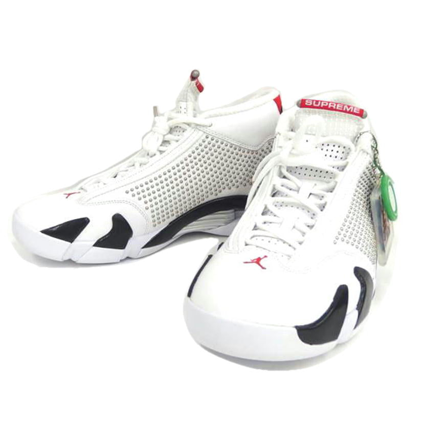 NIKE×Supreme/Air Jordan 14 Retro "White/University Red"/BV7630-106//Aランク/82