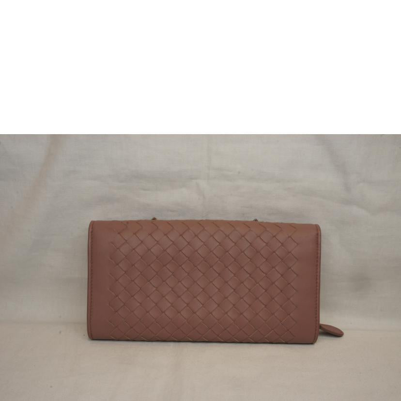 BOTTEGA VENETA ボッテガヴェネタ/リボニントレチャートロングウォレットピンクベージュ//SAランク/92
