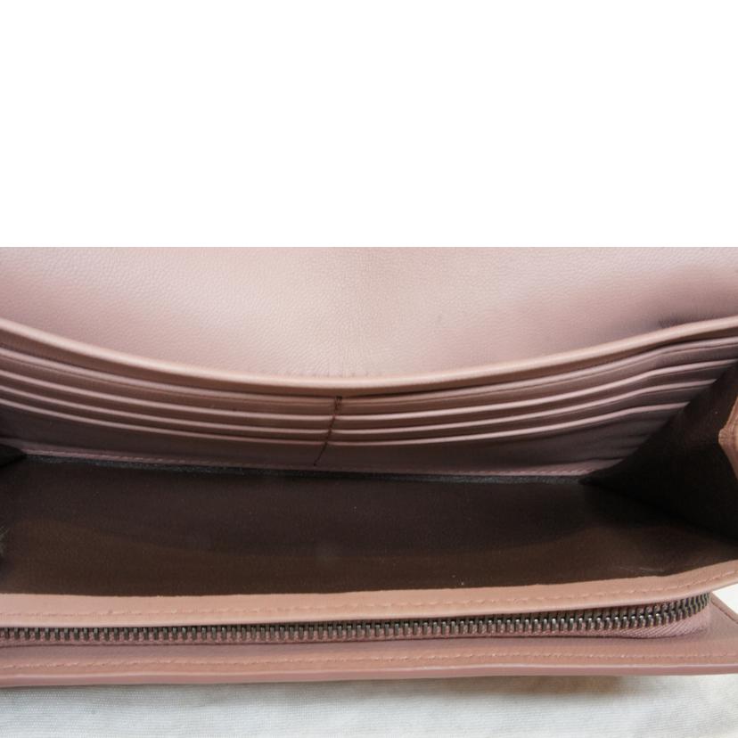 BOTTEGA VENETA ボッテガヴェネタ/リボニントレチャートロングウォレットピンクベージュ//SAランク/92