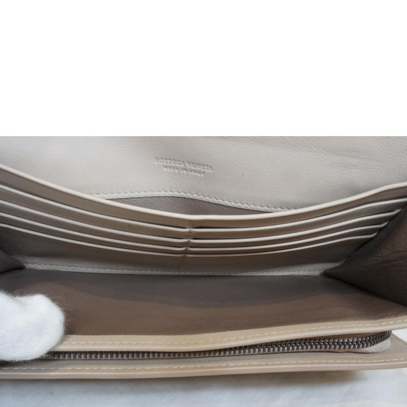 BOTTEGA VENETA ボッテガヴェネタ/刺繍イントレチャートレザーロングウォレット//SAランク/92