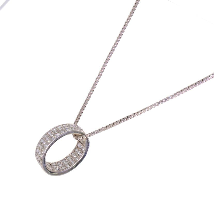 K18WGダイヤネックレス0.71ct//ABランク/69