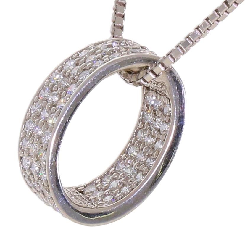 K18WGダイヤネックレス0.71ct//ABランク/69