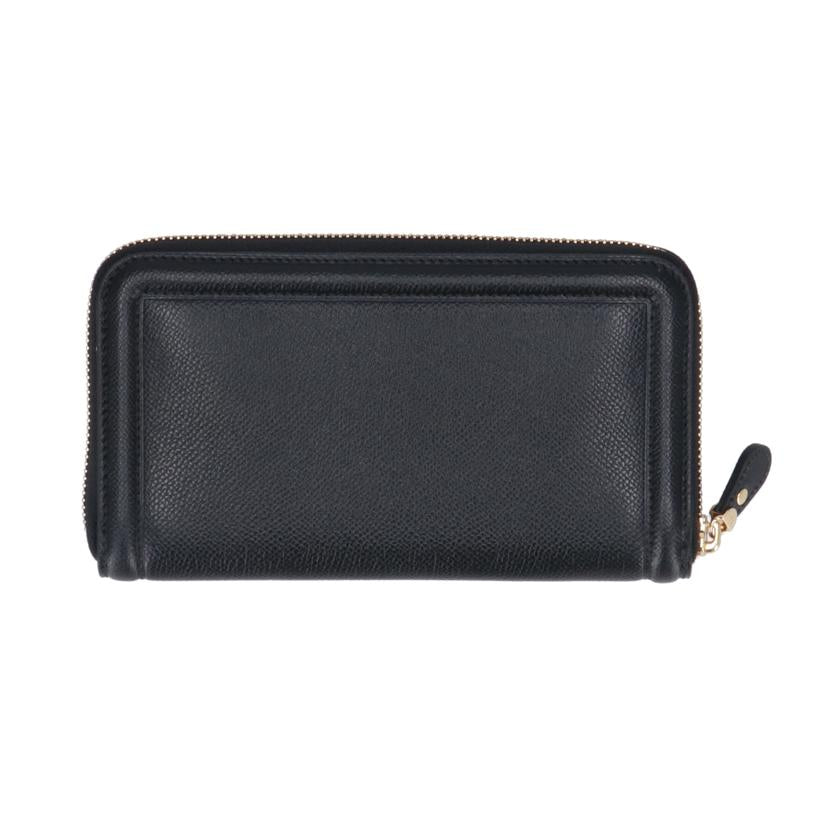 Ferragamo フェラガモ/ヴァラリボンラウンドファスナー長財布/ブッラク/22-C908//SAランク/75