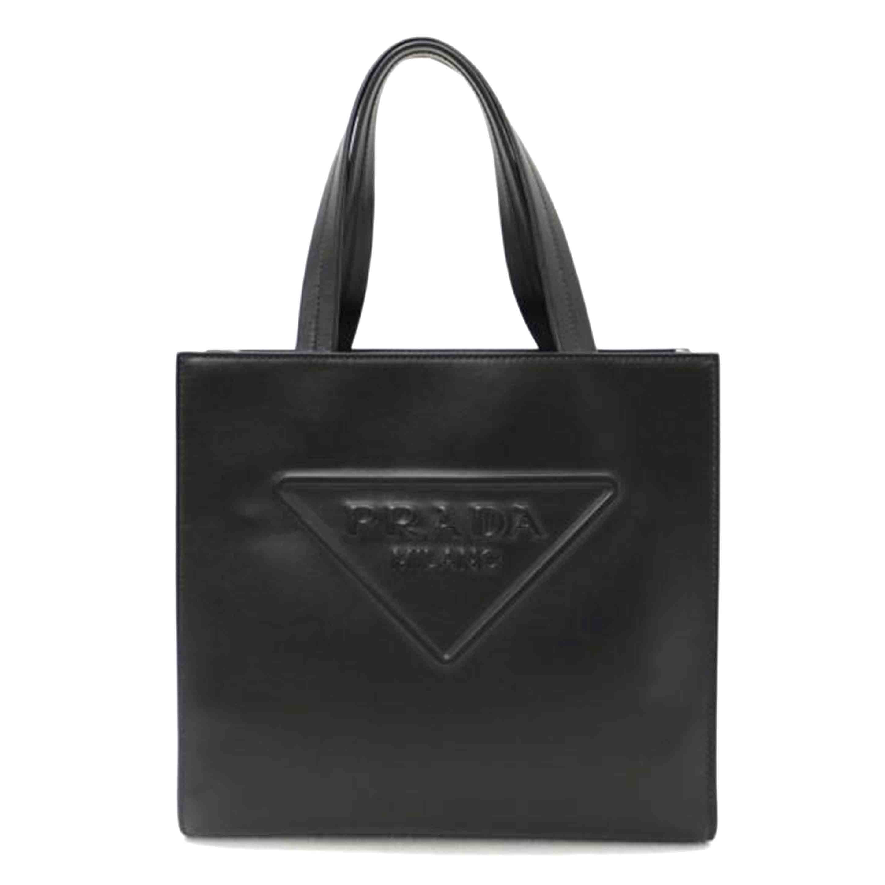 PRADA/エンボストライアングル2wayレザートート/ブラック/1BG382//272*/SAランク/69