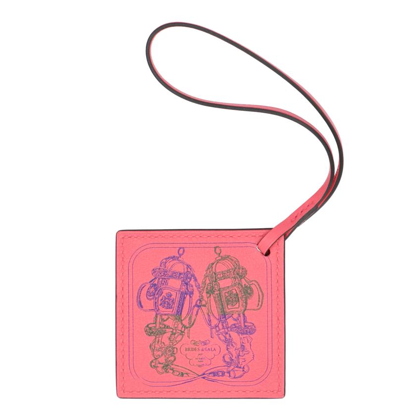 HERMES エルメス/カレ ナノ チャームキーホルダー/スイフト/ローズエテ//Aランク/75