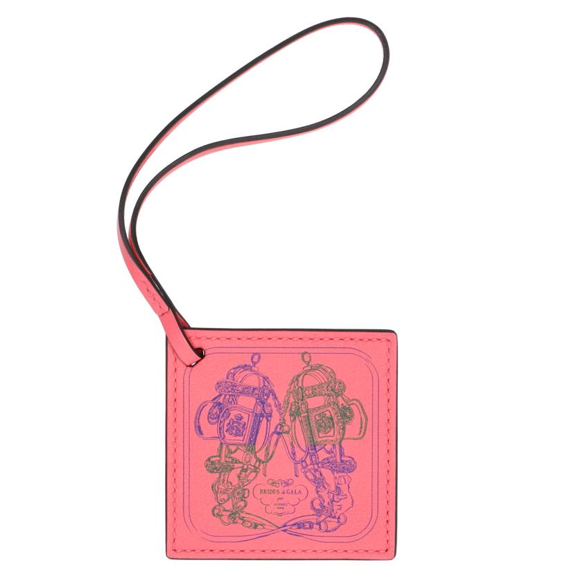 HERMES エルメス/カレ ナノ チャームキーホルダー/スイフト/ローズエテ//Aランク/75