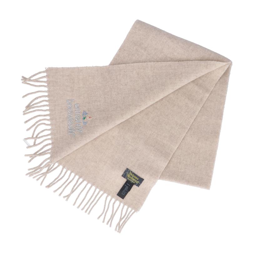 Vivienne Westwood ヴィヴィアンウエストウッド/刺繍ウールマフラー/ベージュ//ABランク/18