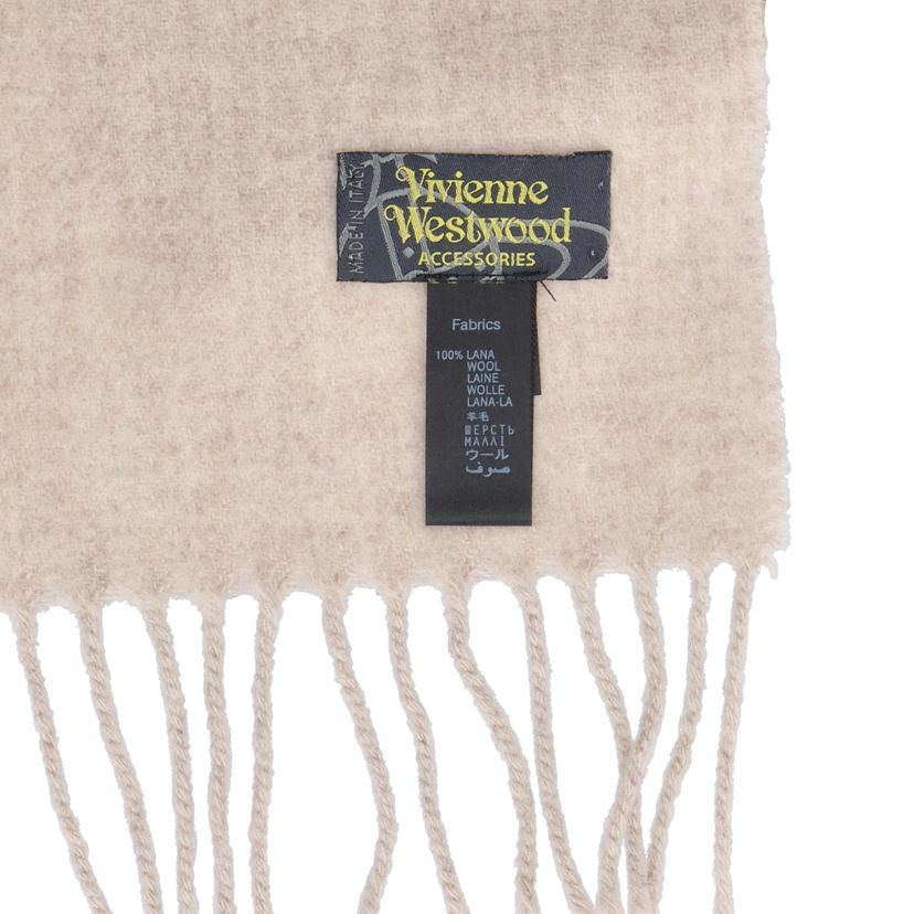 Vivienne Westwood ヴィヴィアンウエストウッド/刺繍ウールマフラー/ベージュ//ABランク/18