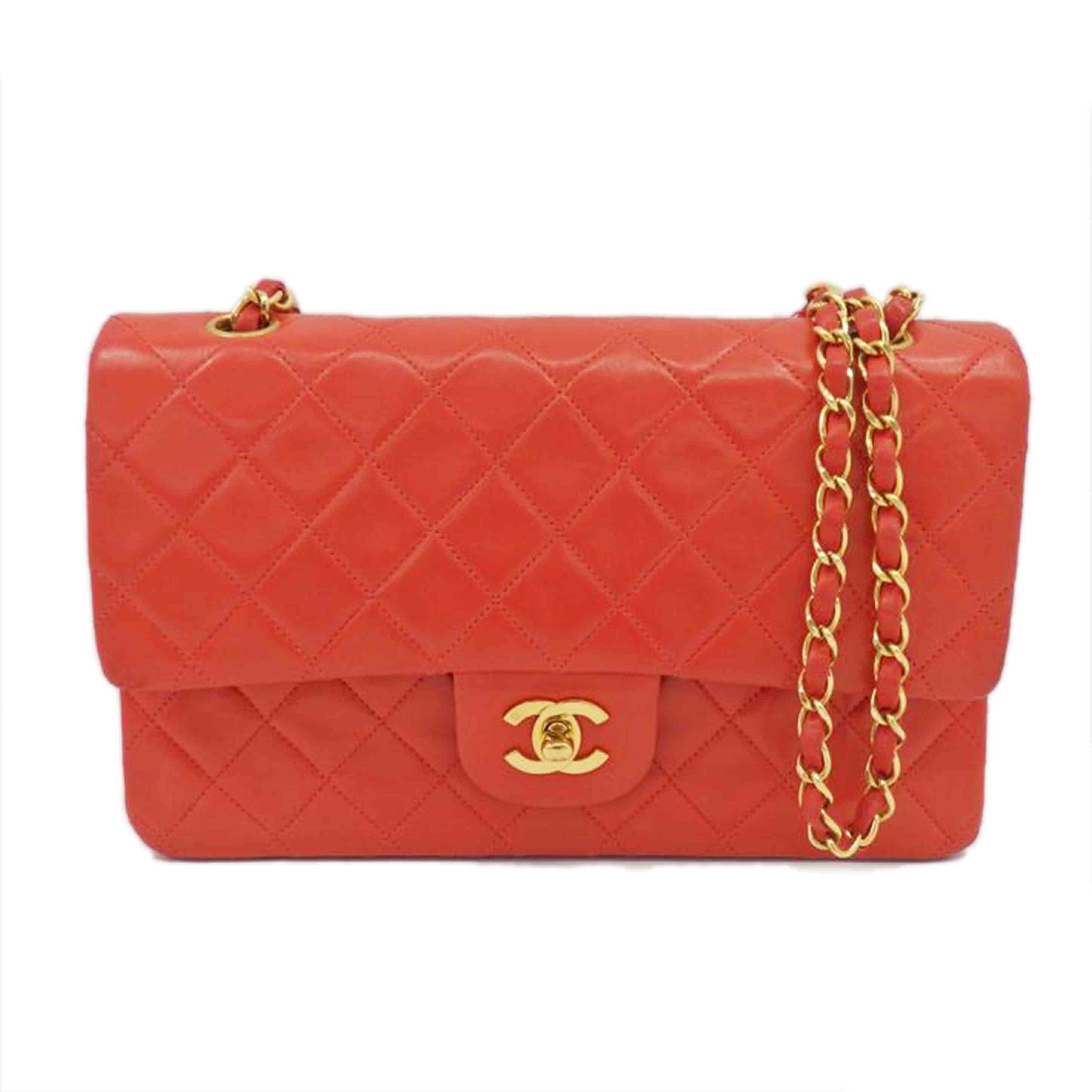 CHANEL シャネル/マトラッセWフラップチェーンショルダー/ラムスキン/レッド/A01112//376****/ABランク/77