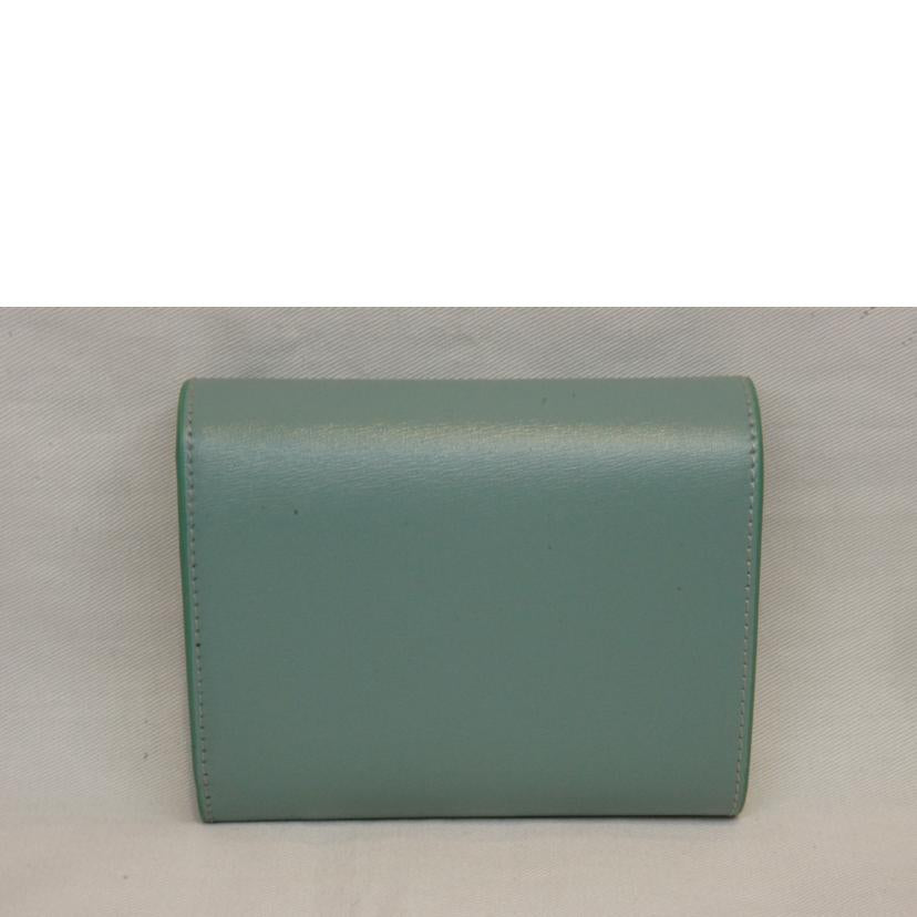 CELINE セリーヌ/トリオンフコンパクトウォレットグリーン//SAランク/92