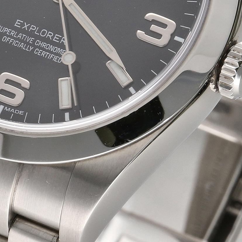 ROLEX ロレックス 腕時計 新品仕上済 ランダムシリアル 前期型 ブラックダイアル ステンレス メンズ 自動巻き/エクスプローラー1・ブラックアウト/ランダム番/214270//9M9*****/SAランク/19