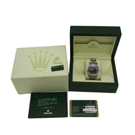 ROLEX ロレックス 腕時計 新品仕上済 ランダムシリアル 前期型 ブラックダイアル ステンレス メンズ 自動巻き/エクスプローラー1・ブラックアウト/ランダム番/214270//9M9*****/SAランク/19