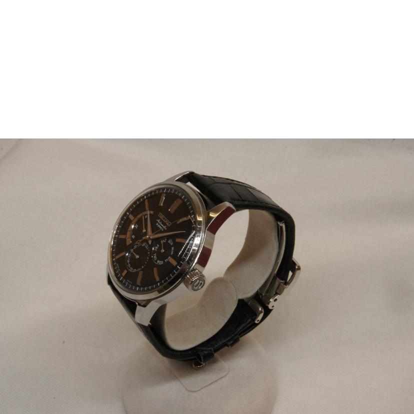 SEIKO セイコー/メカニカル裏スケオートマ/パワーリザーブ/レザーベルト/Dバックル/6R21-00A0//098***/ABランク/92